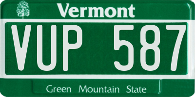 VT license plate VUP587
