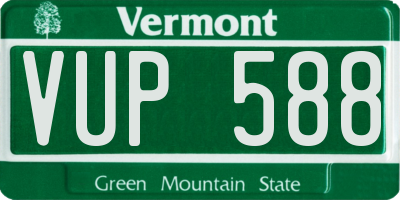 VT license plate VUP588