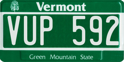 VT license plate VUP592