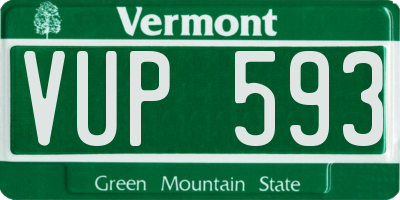 VT license plate VUP593