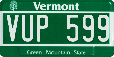 VT license plate VUP599