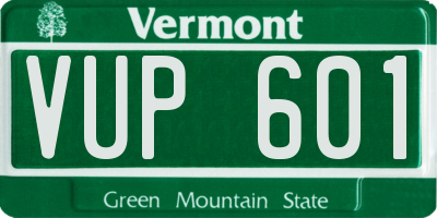 VT license plate VUP601