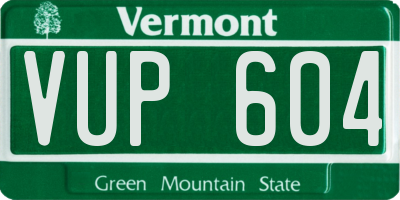 VT license plate VUP604