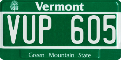 VT license plate VUP605