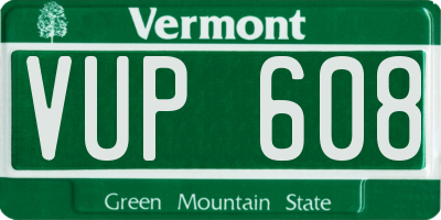 VT license plate VUP608