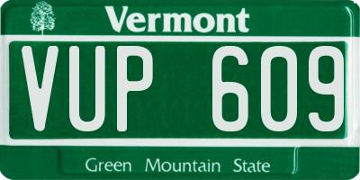 VT license plate VUP609