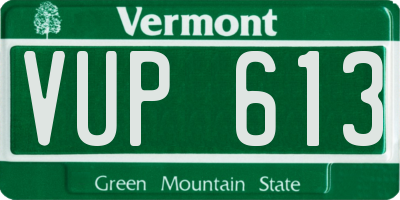 VT license plate VUP613