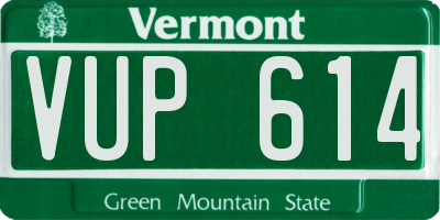 VT license plate VUP614