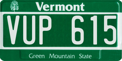 VT license plate VUP615