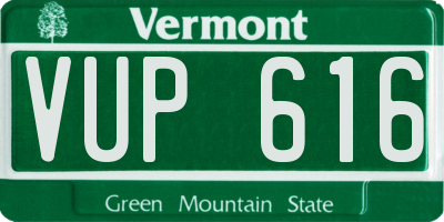 VT license plate VUP616