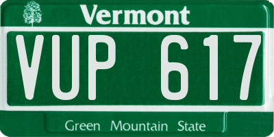 VT license plate VUP617