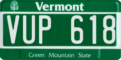 VT license plate VUP618