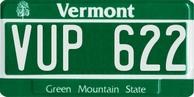 VT license plate VUP622