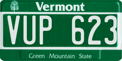 VT license plate VUP623