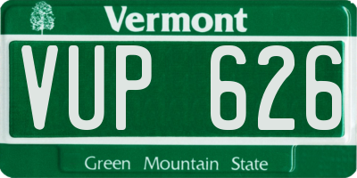 VT license plate VUP626