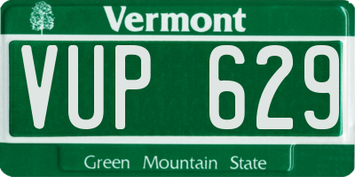 VT license plate VUP629