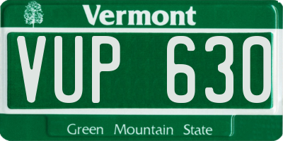 VT license plate VUP630
