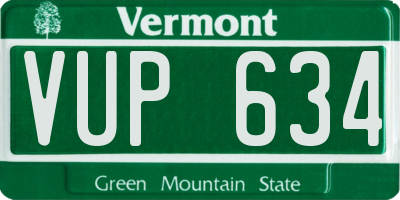 VT license plate VUP634