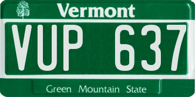 VT license plate VUP637
