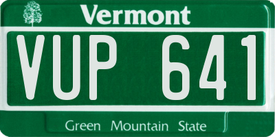 VT license plate VUP641