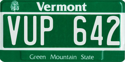 VT license plate VUP642