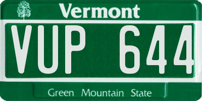 VT license plate VUP644