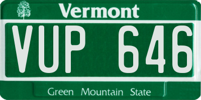 VT license plate VUP646