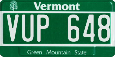 VT license plate VUP648