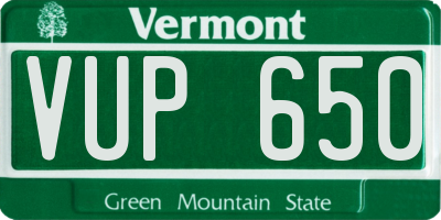 VT license plate VUP650