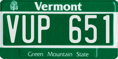 VT license plate VUP651