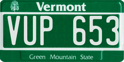 VT license plate VUP653