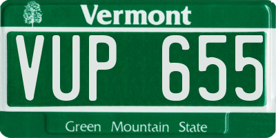 VT license plate VUP655