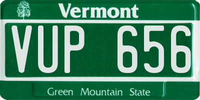 VT license plate VUP656