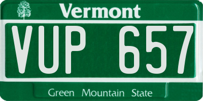 VT license plate VUP657