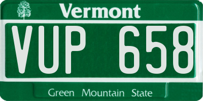 VT license plate VUP658