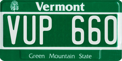 VT license plate VUP660