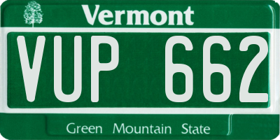 VT license plate VUP662