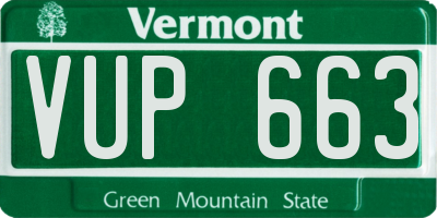 VT license plate VUP663