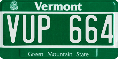 VT license plate VUP664