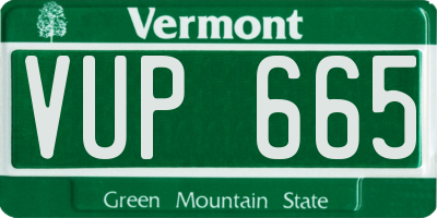 VT license plate VUP665