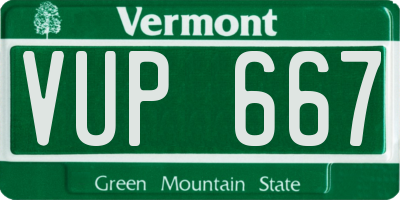 VT license plate VUP667
