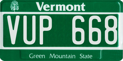 VT license plate VUP668