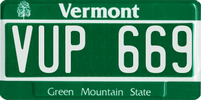 VT license plate VUP669