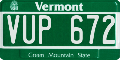 VT license plate VUP672