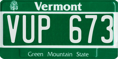 VT license plate VUP673