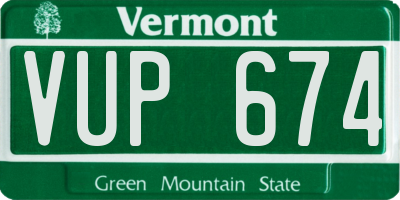 VT license plate VUP674