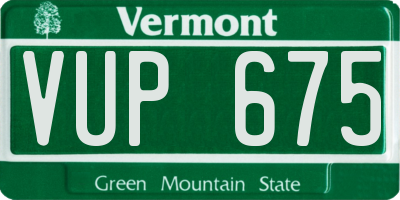 VT license plate VUP675