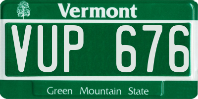 VT license plate VUP676