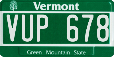 VT license plate VUP678