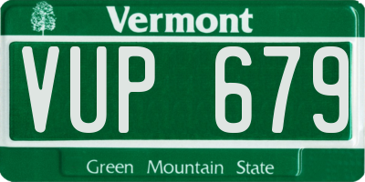 VT license plate VUP679